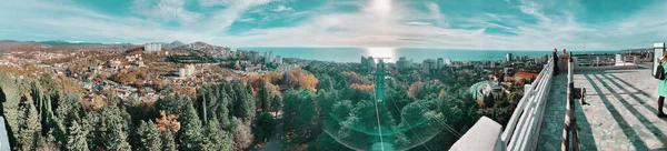 Panorama Del Tramonto Sul Mar Nero Sochi Russia Foto Alta — Foto Stock