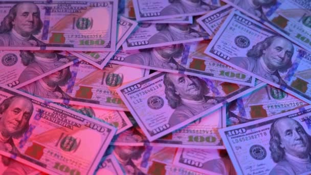 Dollar räkningar pengar i rörelse bakgrund — Stockvideo