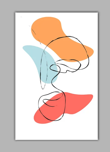 Schéma abstrait et taches colorées. Illustration vectorielle isolée sur fond blanc. — Image vectorielle