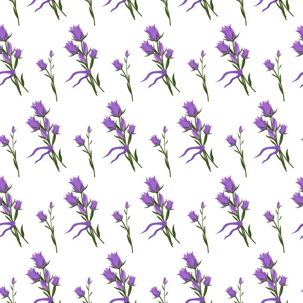 Motif avec des bouquets de cloches. Dessin floral. — Image vectorielle