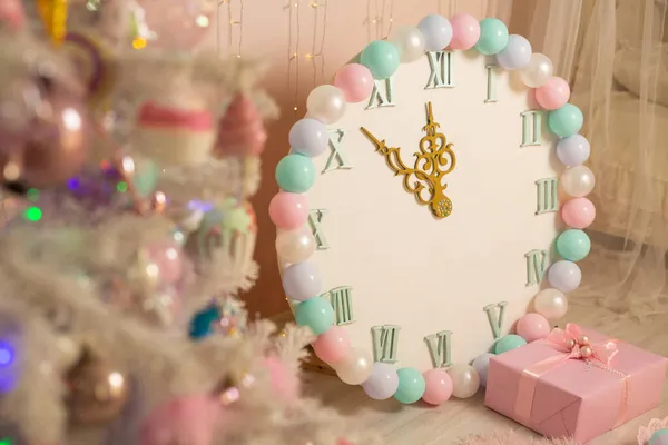 Stylish Kids Clock New Year Party — Stock Photo, Image
