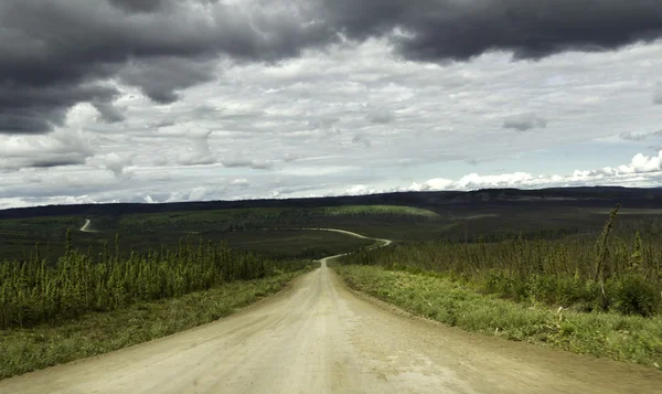 Alaska, estrada curvilínea de Fairbanks para o Círculo Ártico — Fotografia de Stock