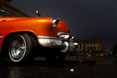 Old colorful car in the street of Havana clipart