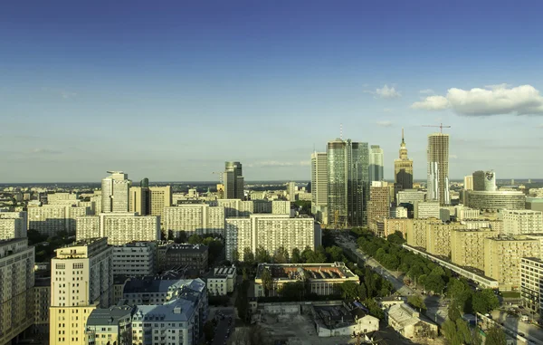 Downtown of Warsaw aerial view — Stock Photo, Image