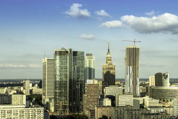 Downtown of Warsaw aerial view — Stock Photo, Image