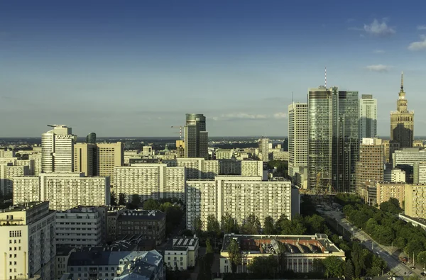 Binnenstad van Warschau luchtfoto — Stockfoto