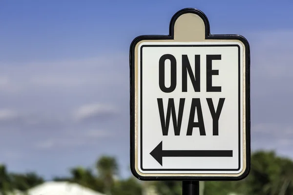 An image of a one way road sign — Stock Photo, Image