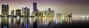 Miami downtown panorama, gece
