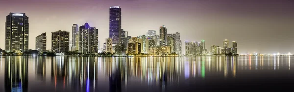 Miami downtown panorama v noci — Stock fotografie