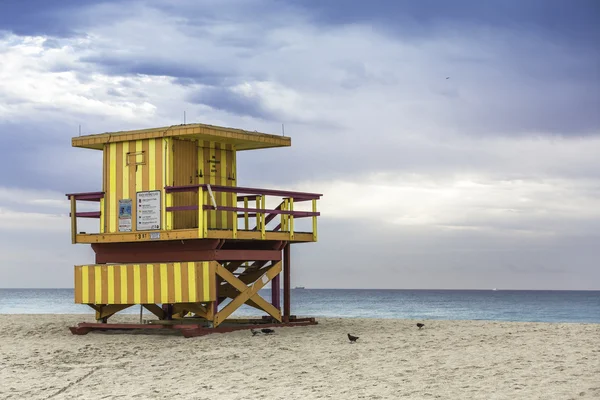 Rettungsschwimmturm am Südstrand, Miami — Stockfoto