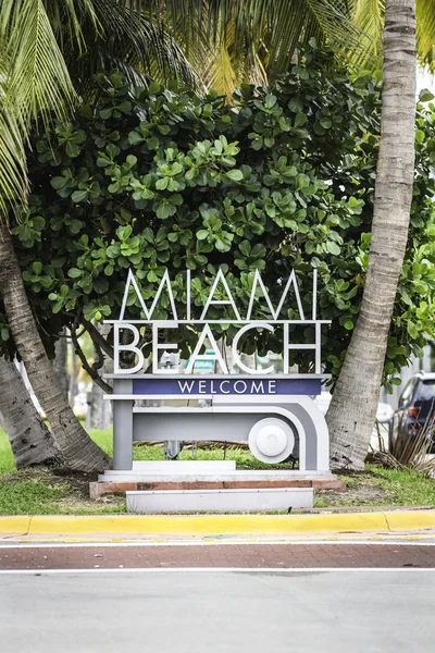 Miami Beach signe de bienvenue — Photo