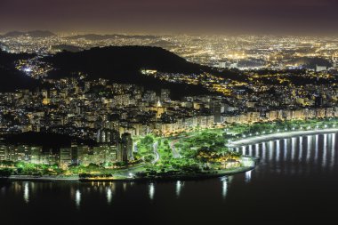 gece rio de Janeiro havadan görünümü