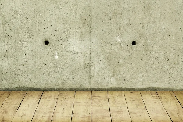Parede de rachadura de concreto e piso leve — Fotografia de Stock