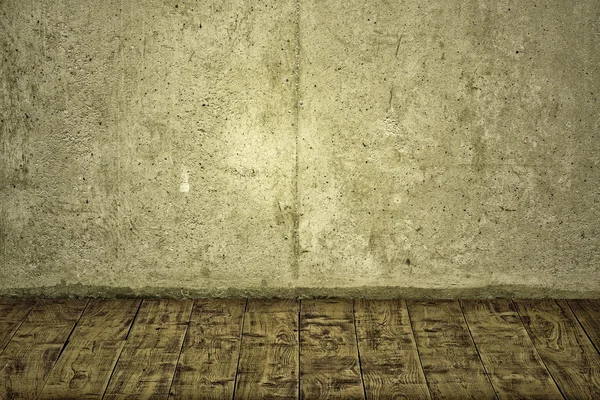 Бетонная стена и коричневый пол — стоковое фото
