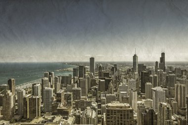 Chicago downtown vintage görünümü