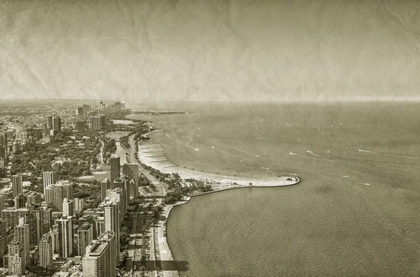 Chicago Downtown vista vintage — Foto Stock