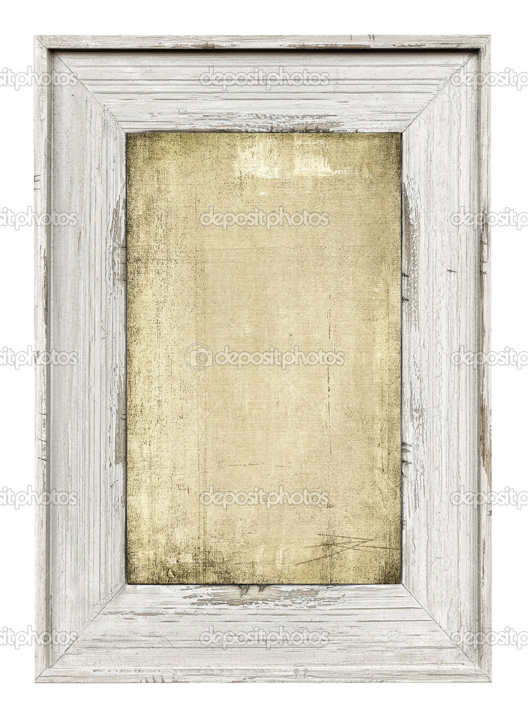 Wood painted frame isolated on white