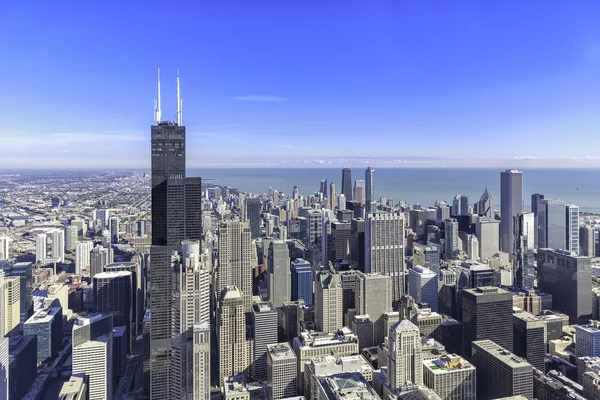 Σικάγο Πανόραμα εναέρια θέα στον ορίζοντα — Φωτογραφία Αρχείου