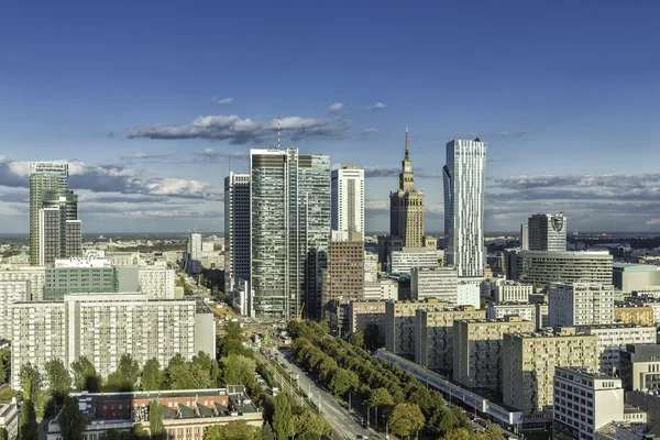 Warsaw downtown aerial view — Stock Photo, Image