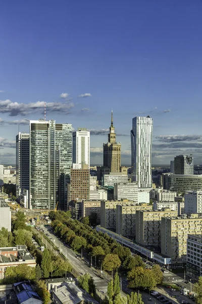 Warschau centrum luchtfoto — Stockfoto