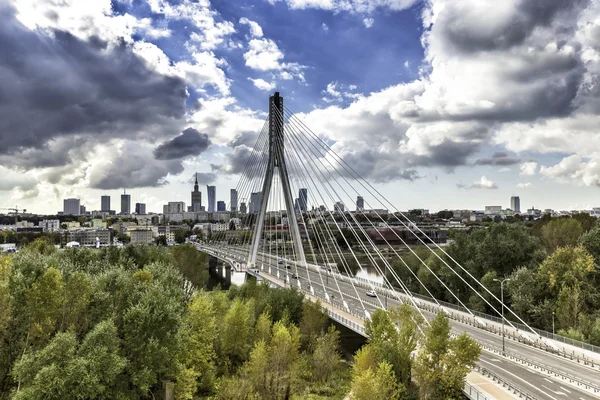 Skyline van Warschau — Stockfoto