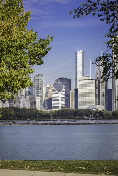 Chicago vista dal centro in autunno scenario — Foto Stock