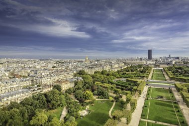 Paris, Fransa Invalides ve champ de mars üzerinde havadan görünümü