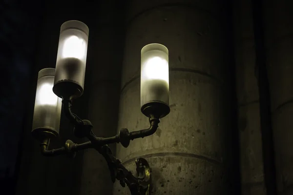 Gothic church with old fashioned lamp — Stock Photo, Image