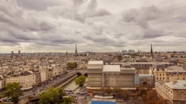 Paris eiffel Kulesi timelapse doğru panorama