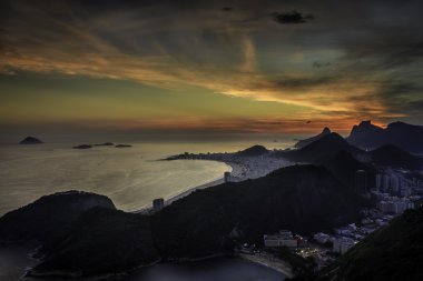 Sunset panorama of Rio de Janeiro clipart