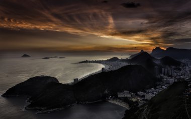Sunset panorama of Rio de Janeiro clipart