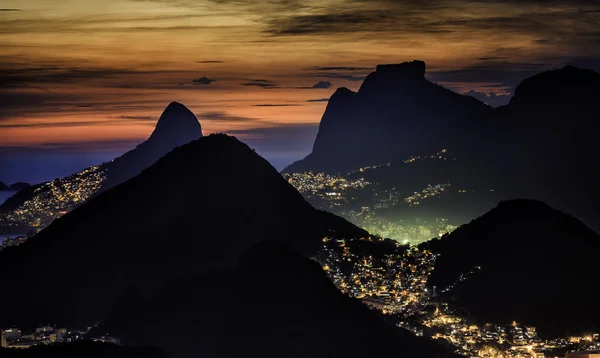 Vista do pôr do sol do Rio de Janeiro — Fotografia de Stock