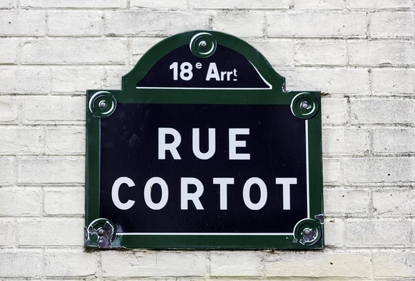 Sokak adı ile geleneksel paris plaket — Stok fotoğraf