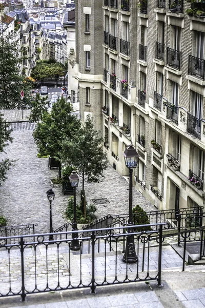 Pohled na ulici v Paříži, Francie — Stock fotografie