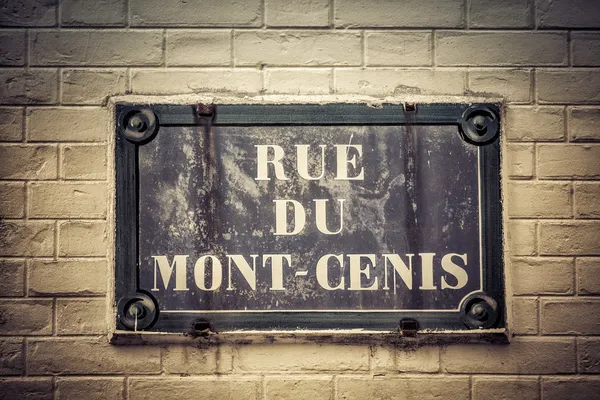Traditional Paris plaque with street name — Stock Photo, Image