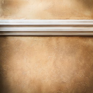 Empty wall with white molding clipart
