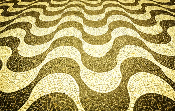 Mozaika pláž Copacabana v rio de janeiro, Brazílie — Stock fotografie