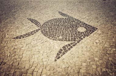 Barra da Tijuca sidewalk mosaic in Rio de Janeiro clipart