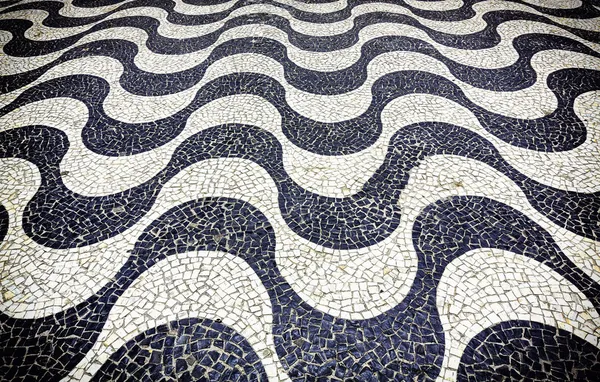 Copacabana Strandmosaik in Rio de Janeiro, Brasilien — Stockfoto