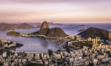 rio de janeiro, Brezilya üzerinden günbatımı
