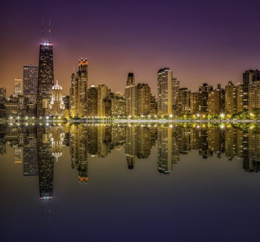 Downtown chicago muhteşem mil tarafından gece