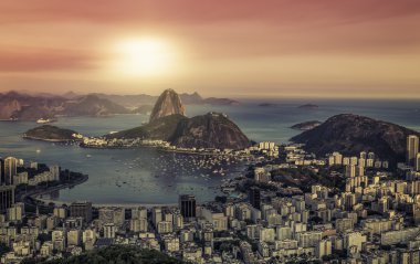 rio de janeiro, Brezilya üzerinden gündoğumu panorama