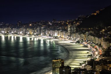 rio de Janeiro, Brezilya gece CopacabanaPlajı