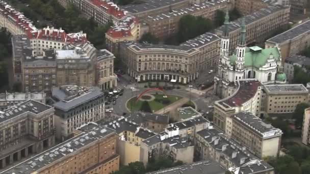 Aerial View Plac Zbawiciela Warsaw Poland One Famous Squares Capital — Video
