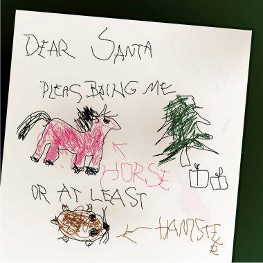 Sevgili Noel Baba, lütfen bana bir at, ya da en azından bir hamster getir