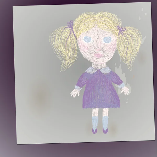 Страшная маленькая девочка — стоковый вектор