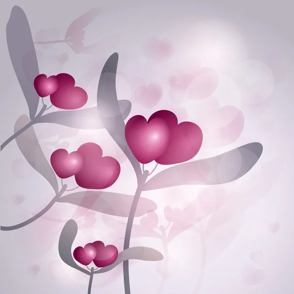 Fleurs comme coeur — Image vectorielle