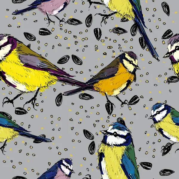 Pola titmouse Stok Ilustrasi 