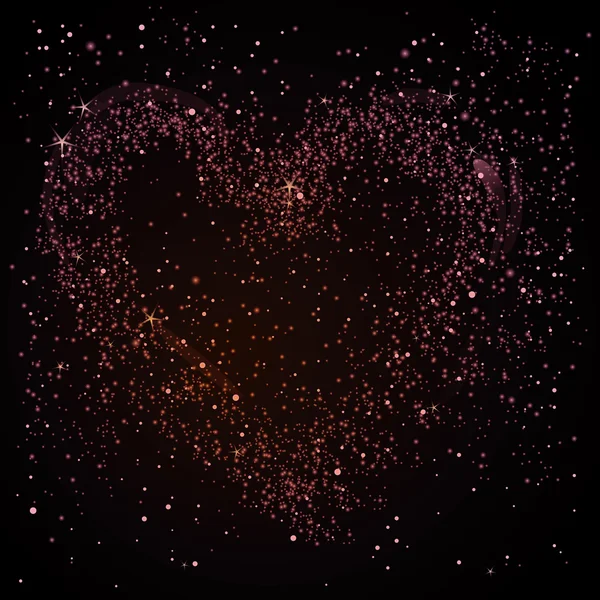 Herz im Nachthimmel — Stockvektor