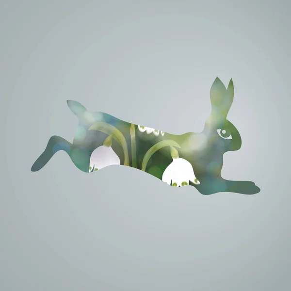 Conejo de primavera — Vector de stock